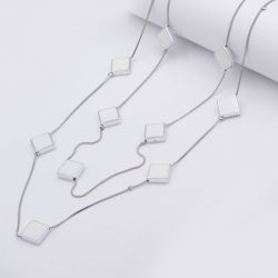 Подвеска№2567 55 см/60 см + удлинитель белый эмалированные квадраты купить недорого в интернет-магазине.