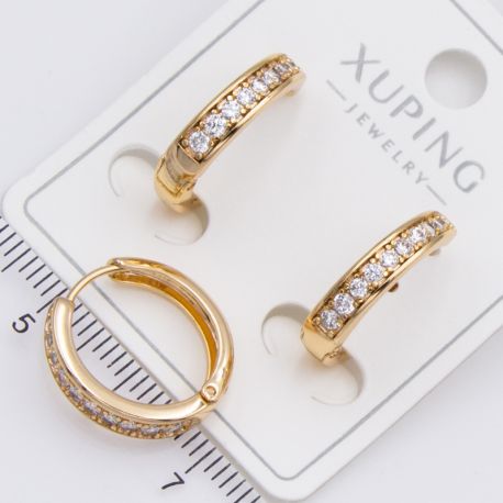 Серьги Xuping№2397 с дорожкой из белых цирконов ювелирная бижутерия Харьков оптом.