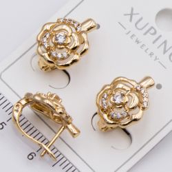 Серьги Xuping№2398 оригинальная роза с камнями ювелирная бижутерия Харьков оптом.