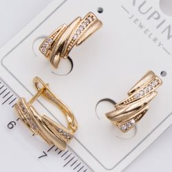 Серьги Xuping№2402 оригинальные с цирконами замок английский ювелирная бижутерия Харьков оптом.