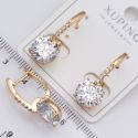 Серьги Xuping№2403 с белыми цирконами замок английский ювелирная бижутерия Харьков оптом.