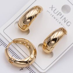 Серьги Xuping№2409 кольца дутый металл 18К ювелирная бижутерия Харьков оптом.