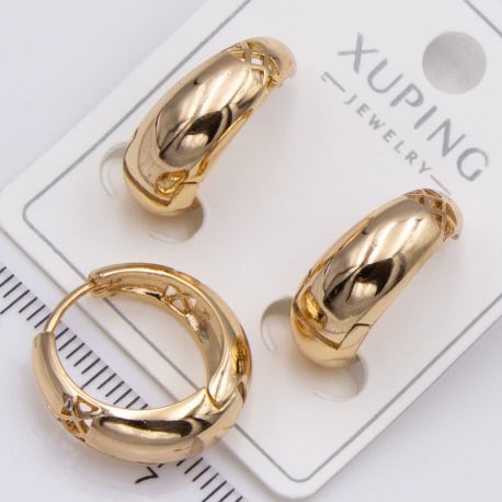 Серьги Xuping№2409 кольца дутый металл 18К ювелирная бижутерия Харьков оптом.