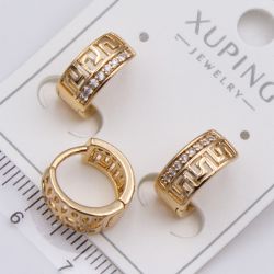 Серьги Xuping№2410 кольца с ажурным орнаментом 18К ювелирная бижутерия Харьков оптом.