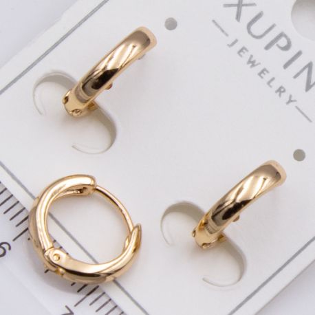 Серьги Xuping№2414 минималистичные кольца круглый замок 18К ювелирная бижутерия Харьков оптом.