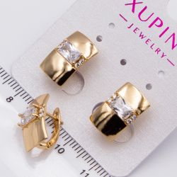 Серьги Xuping№2415 с английским замком в королевском геометрическом стиле 18К ювелирная бижутерия Харьков оптом.