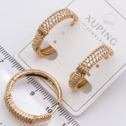 Серьги Xuping№2416 кольца с дорожками из белых цирконов 18К ювелирная бижутерия Харьков оптом.