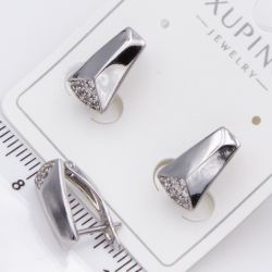 Серьги Xuping№2418 с английским замком в геометрическом стиле ювелирная бижутерия Харьков оптом.
