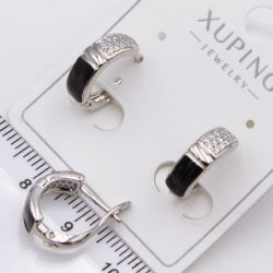 Серьги Xuping№2419 полукольца с английским замком ювелирная бижутерия Харьков оптом.
