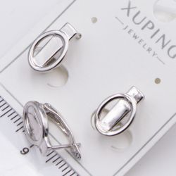 Серьги Xuping№2420 овал с прямоугольной глянцевой пластиной ювелирная бижутерия Харьков оптом.