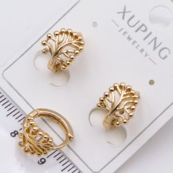 Серьги Xuping№2422 ажурное дерево жизни под золото на круглом замке 18К ювелирная бижутерия Харьков оптом.
