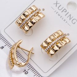 Серьги Xuping№2424 с эффектом объемного рельефа на английской застежке 18К ювелирная бижутерия Харьков оптом.