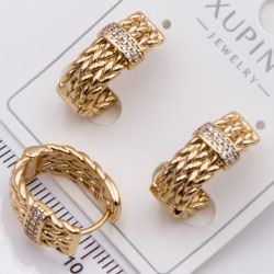 Серьги Xuping№2426 оригинальные в виде плетения 18К ювелирная бижутерия Харьков оптом.