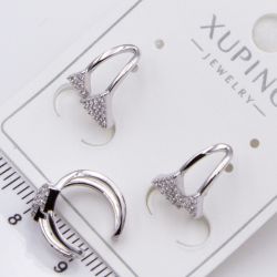 Серьги Xuping№2428 разомкнутая геометрия с треугольниками ювелирная бижутерия Харьков оптом.