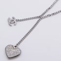 Цепочка сталь№788 60 см логотип Chanel с романтическим сердечком куплю оптом бижутерию сталь недорого.