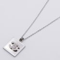 Цепочка сталь№791 55+5 см удлинитель, переплетенные буквы Chanel на квадратной пластине куплю оптом бижутерию сталь недорого.