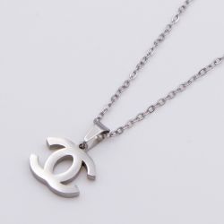 Цепочка сталь№797 60+6 см удлинитель, переплетенные буквы Chanel куплю оптом бижутерию сталь недорого.