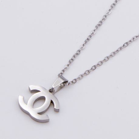 Цепочка сталь№797 60+6 см удлинитель, переплетенные буквы Chanel куплю оптом бижутерию сталь недорого.