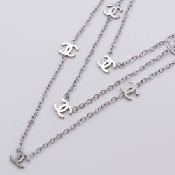 Цепочка сталь№800 50+45+35 см удлинитель, подвеска с медальонами Chanel куплю оптом бижутерию сталь недорого.