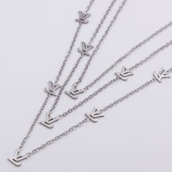 Цепочка сталь№801 50+45+35 см удлинитель, подвеска с медальонами Louis Vuitton куплю оптом бижутерию сталь недорого.