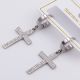 Серьги сталь№805 Stainless Steel классический прямоугольный крест с белыми цирконами куплю бижутерию сталь оптом.