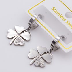 Серьги сталь№807 Stainless Steel четырехлистный клевер куплю бижутерию сталь оптом.