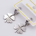 Серьги сталь№807 Stainless Steel четырехлистный клевер куплю бижутерию сталь оптом.