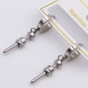 Серьги сталь№816 гвоздь Cartier с тиснением куплю бижутерию сталь оптом.