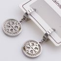 Серьги сталь№817 медальон Tory Burch с камнями куплю бижутерию сталь оптом.