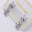 Серьги сталь№824 гвоздики логотип Yves Saint Laurent куплю бижутерию сталь оптом.