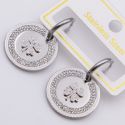 Серьги сталь№832 с большими круглыми медальонами Van Cleef куплю бижутерию сталь оптом.