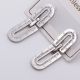 Серьги сталь№843 скрепка Paperclip Cartier с дорожкой из камней куплю бижутерию из мед стали оптом.