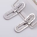 Серьги сталь№843 скрепка Paperclip Cartier с дорожкой из камней куплю бижутерию из мед стали оптом.