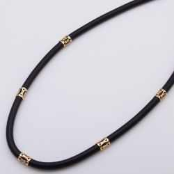 Цепочка Xuping№140 45 см + удлинитель каучуковый шнурок с декоративными вставками бижутерия Харьков оптом.