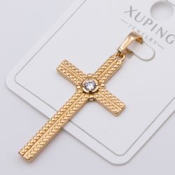 Кулон Xuping№478 четырехконечный крест с прямыми четкими линиями 18К купить ювелирные украшения оптом недорого.