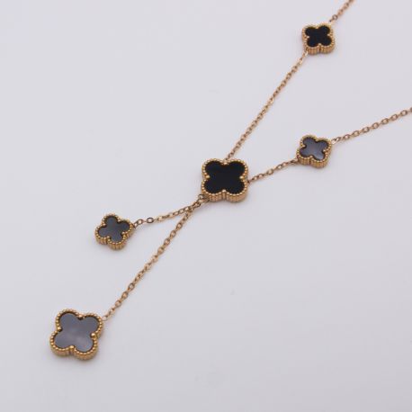 Цепочка сталь№851 45+5 см удлинитель, дизайн Галстук в стиле Van Cleef & Arpels с клеверами купить качественные украшения.