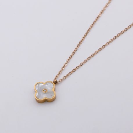 Цепочка сталь№852 45+5 см удлинитель, с клевером Van Cleef & Arpels купить качественные украшения.