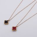 Цепочка сталь№855 45 + 5 см удлинитель, черный и красный клевер Van Cleef & Arpels купить качественные украшения.