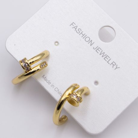 Серьги сталь№862 изогнутый гвоздь Cartier с плоской шапочкой купить качественные украшения.