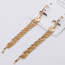 Серьги Xuping№2442 с кручеными цепочками в подвеске 18К ювелирная бижутерия Харьков оптом.