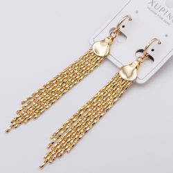 Серьги Xuping№2443 с кручеными цепочками в подвеске 18К ювелирная бижутерия Харьков оптом.