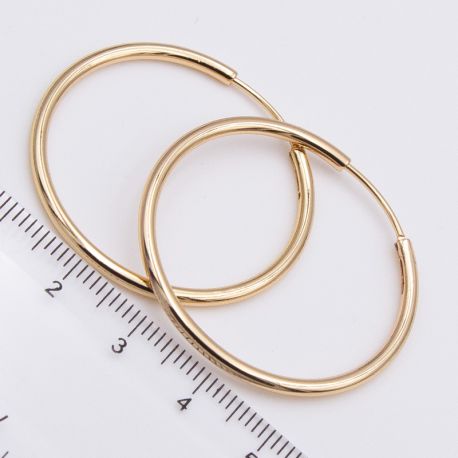Серьги Xuping№2444 3.5 мм кольца (конго) базового гладкого дизайна 18К ювелирная бижутерия Харьков оптом.