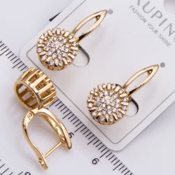 Серьги Xuping№2454 в форме круглого божьего коровки с россыпью цирконов 18К ювелирная бижутерия Харьков оптом.