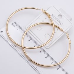 Серьги Xuping№2460 6 см кольца (конго) базового гладкого дизайна 18К ювелирная бижутерия Харьков оптом.