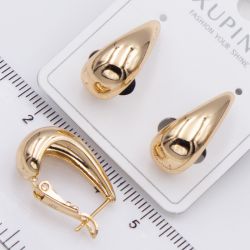 Серьги Xuping№2466 дутый металл в виде капли 18К ювелирная бижутерия Харьков оптом.