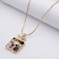 Подвеска№2579 в виде флакона духов, покрытый мозаикой из цветных камней купить недорого в интернет-магазине.