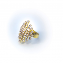 Кольцо желтое со стразами № 91
