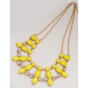 Подвеска№780 с желтыми вставками на металле под золото