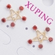 Гвоздики Xuping№432 звездочка с красными камнями.