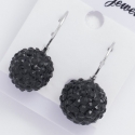 Серьги№979 шарики в мелких камешках на круглом замке